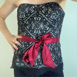 Black lace corset top